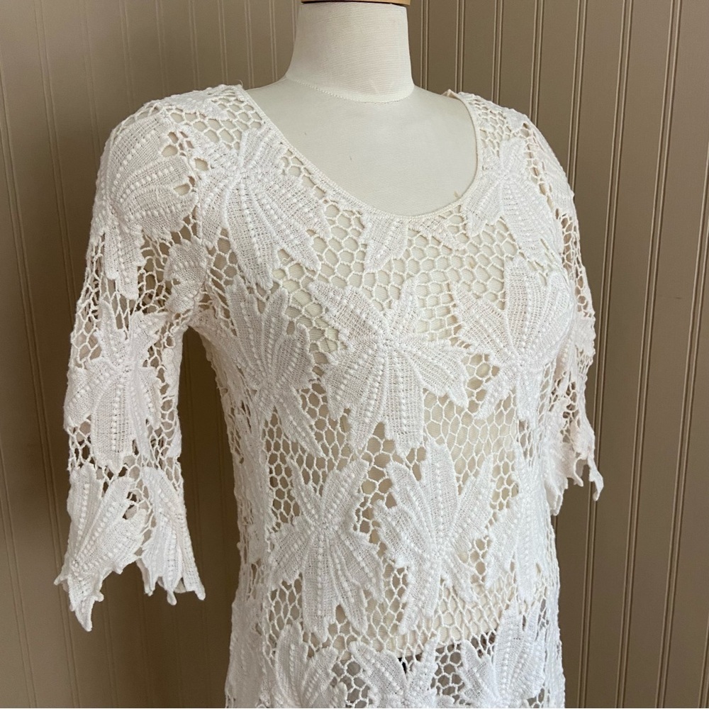 Solitaire Swim Cotton Swim Dress Crochet Coverup Women’s Large - Picture 2 of 8